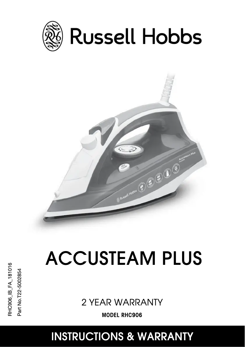 Page n°1 - Manuel utilisateur Russell Hobbs Accusteam Plus RHC906