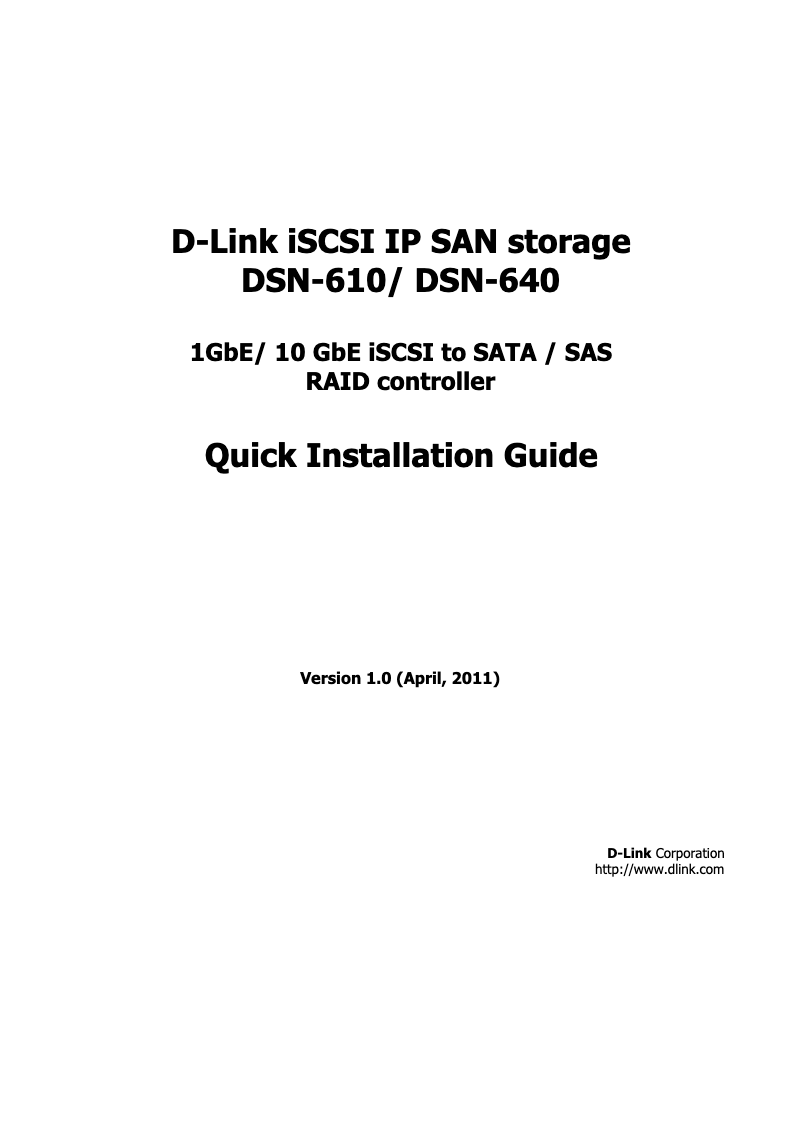 Page 1 de la notice Guide de démarrage rapide D-Link DSN-6420