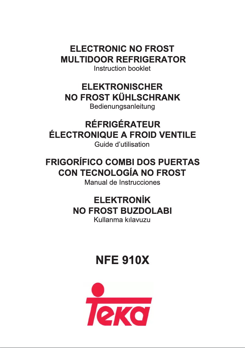 Page n°1 - Manuel utilisateur Teka NFE 910 X