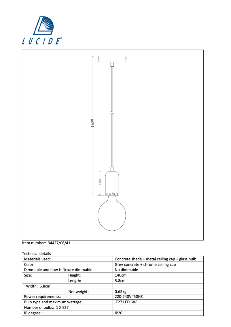 Page 1 de la notice Manuel utilisateur Lucide Solo 34427/06/41