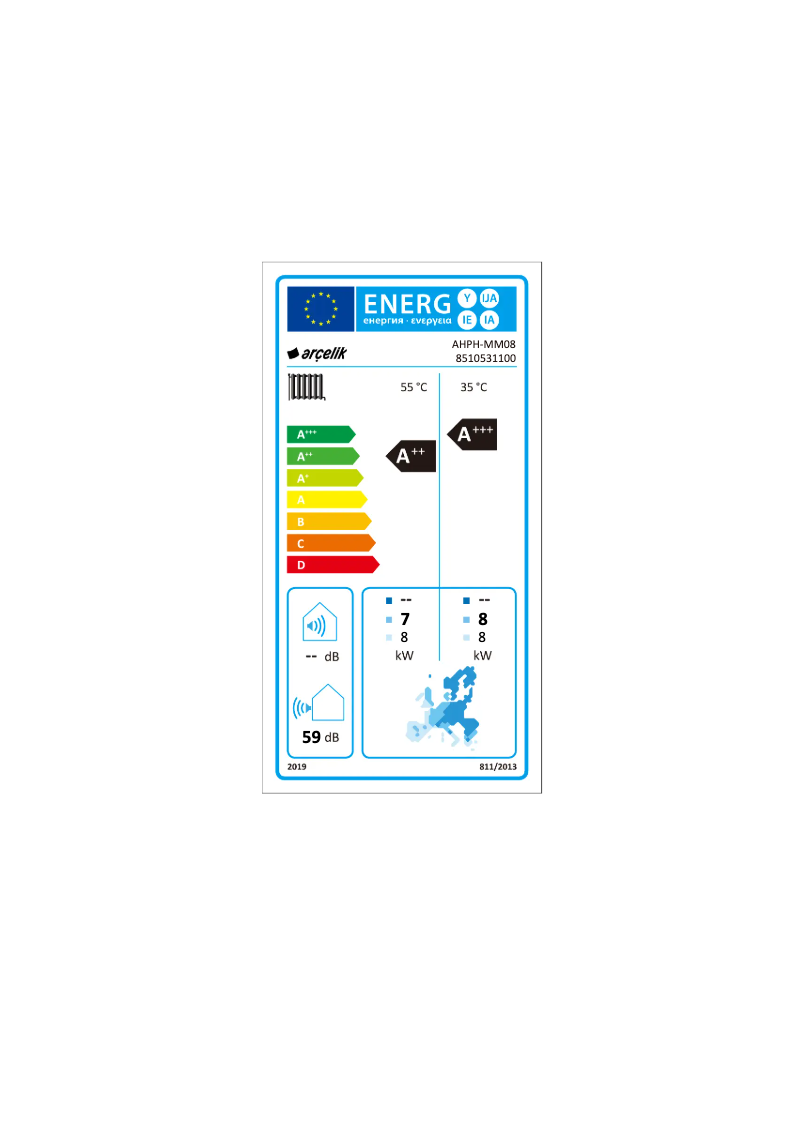 Page 1 de la notice Manuel utilisateur Arçelik AHPH-MM08