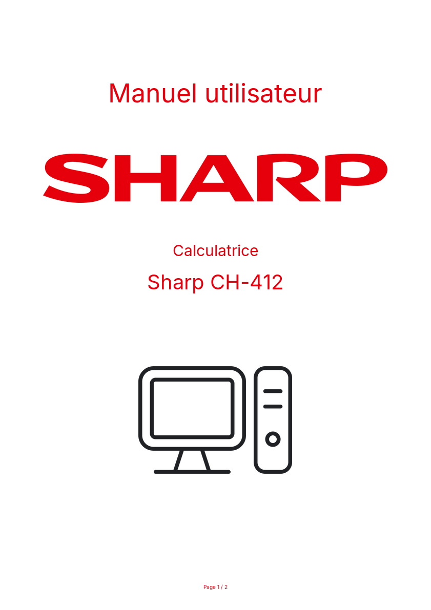 Page n°1 - Manuel utilisateur Sharp CH-412