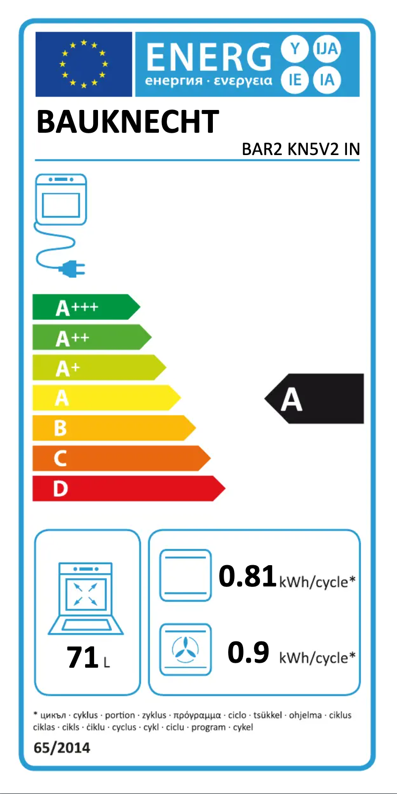 Image de la première page du manuel de l'appareil BAR2 KN5V2 IN