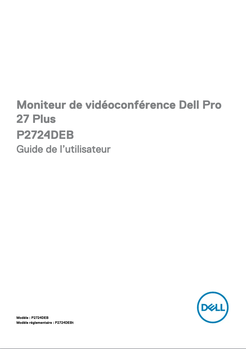 Page 1 de la notice Manuel utilisateur Dell P2724DEB