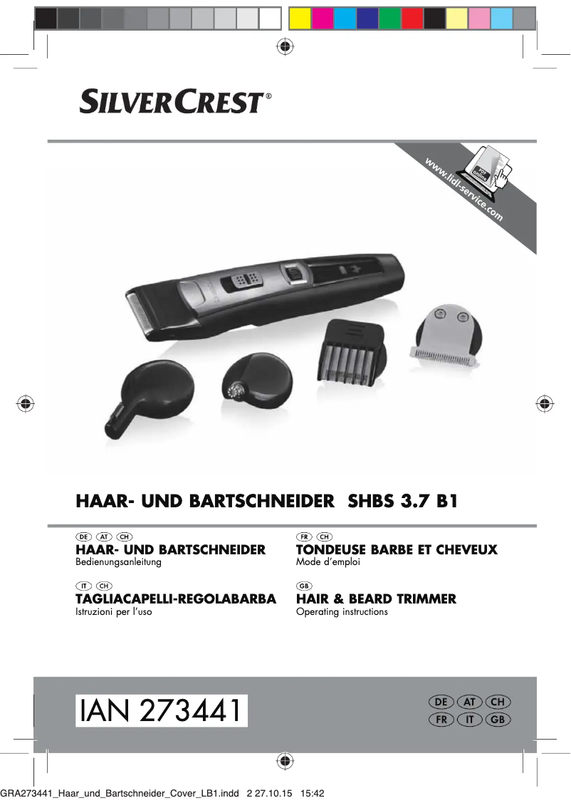 Página 1 del manual Manual de usuario SilverCrest SHBS 3.7 B1