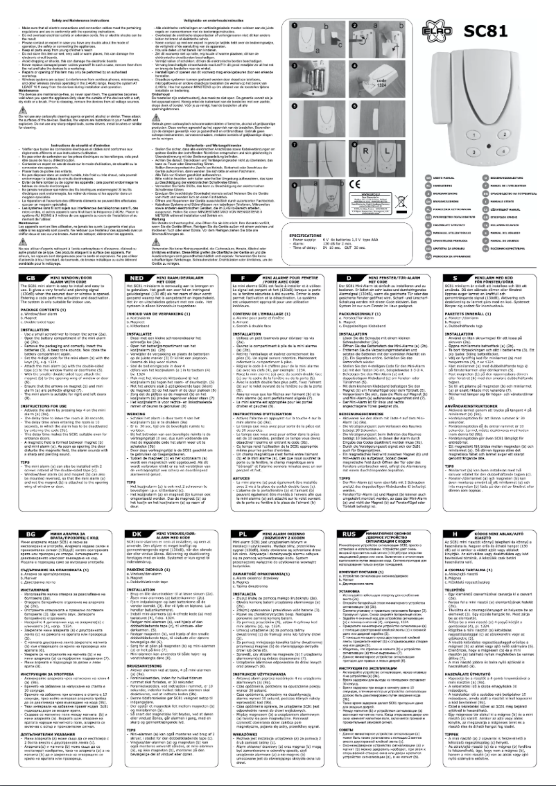 Página 1 del manual Manual de usuario Elro SC81