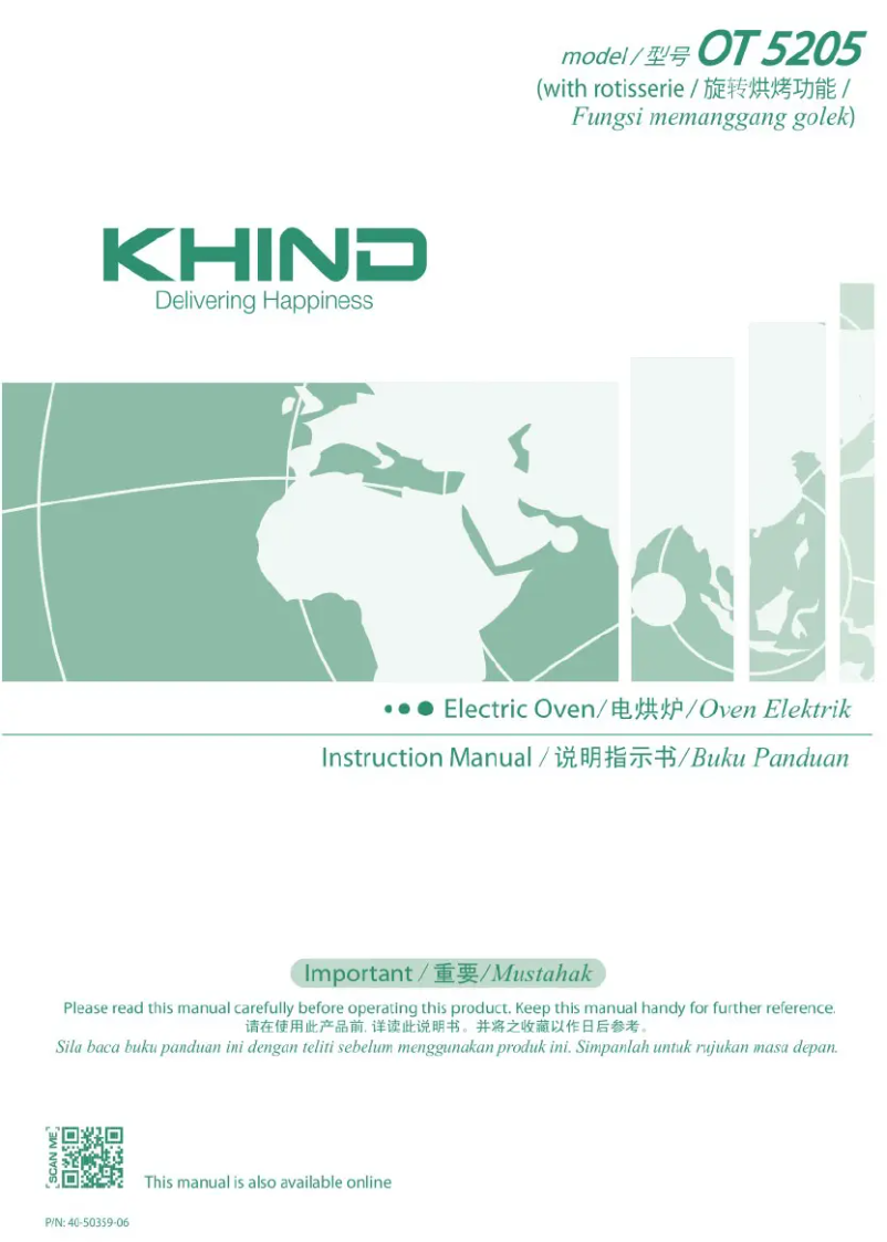 Page n°1 - Manuel utilisateur Khind OT5205