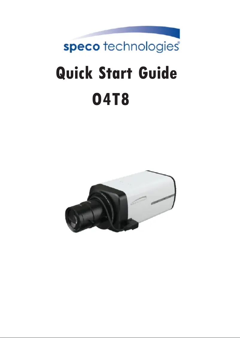 Page 1 de la notice Guide de démarrage rapide Speco Technologies O4T8