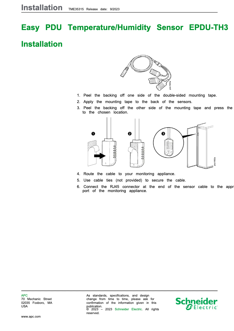 Page n°1 - Manuel utilisateur APC EPDU-TH3