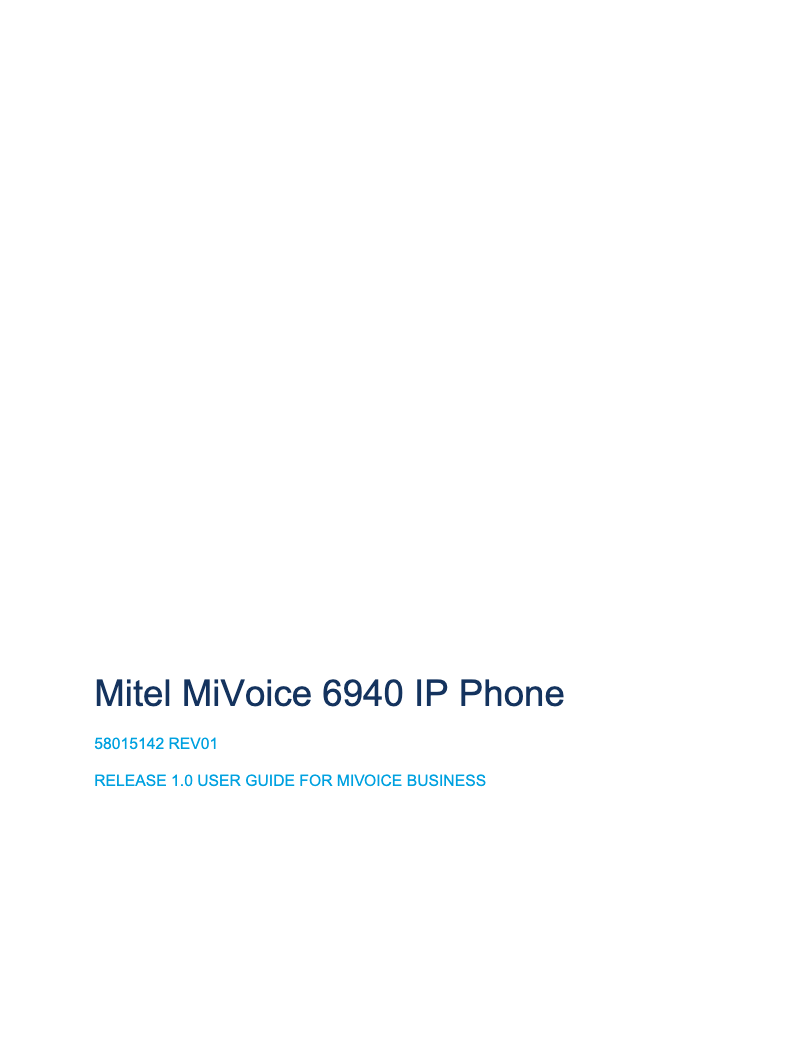 Image de la première page du manuel de l'appareil MiVoice 6940