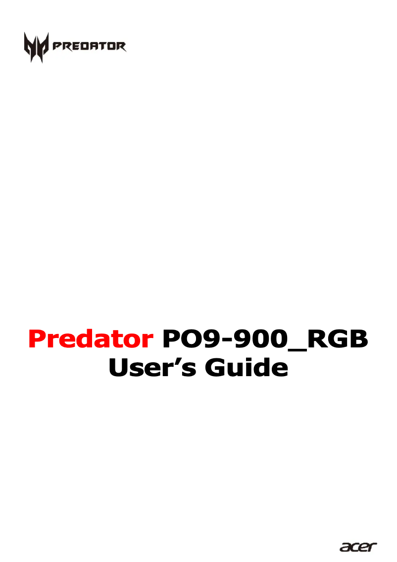 Page 1 de la notice Manuel utilisateur Acer Predator PO9-900