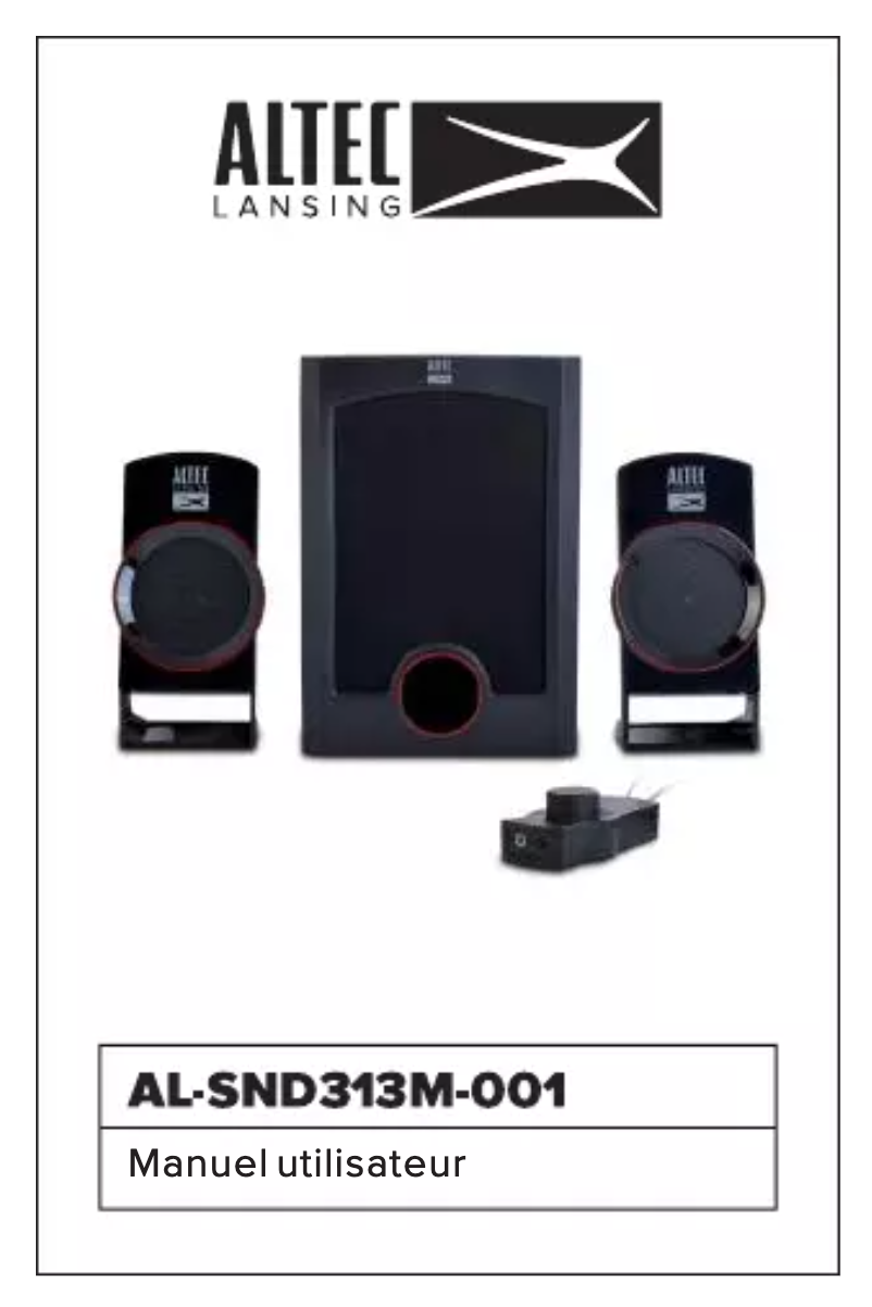Page 1 de la notice Manuel utilisateur Altec Lansing 313M