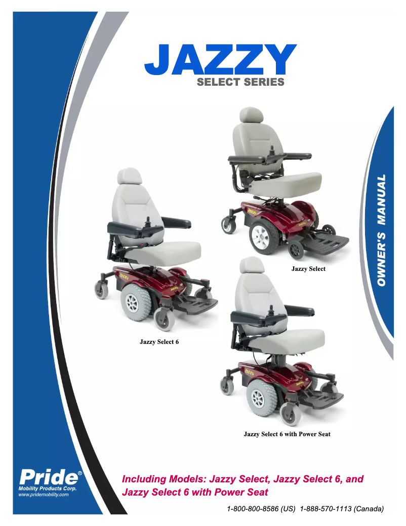 Page 1 de la notice Manuel utilisateur Shoprider Jazzy Select