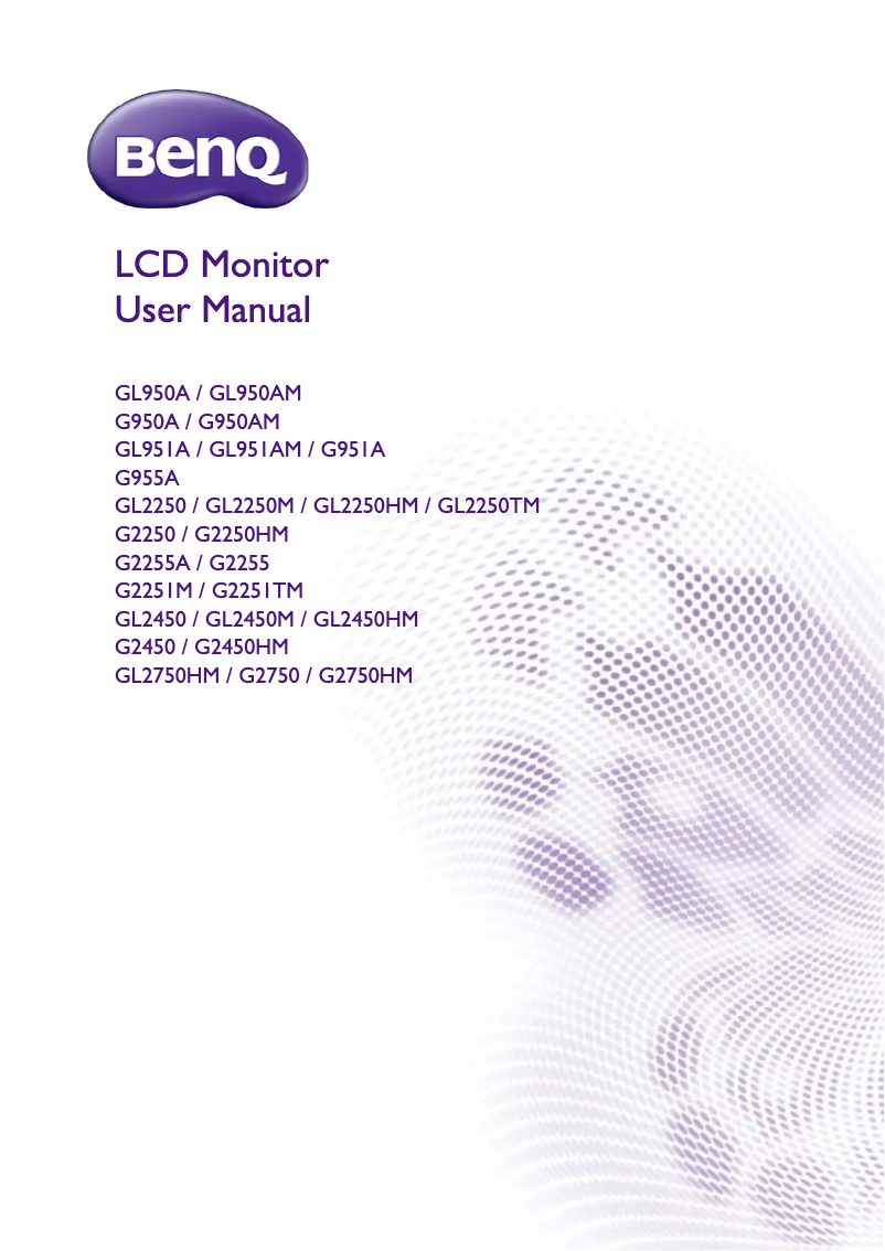 Page 1 de la notice Manuel utilisateur BenQ GL2450HM