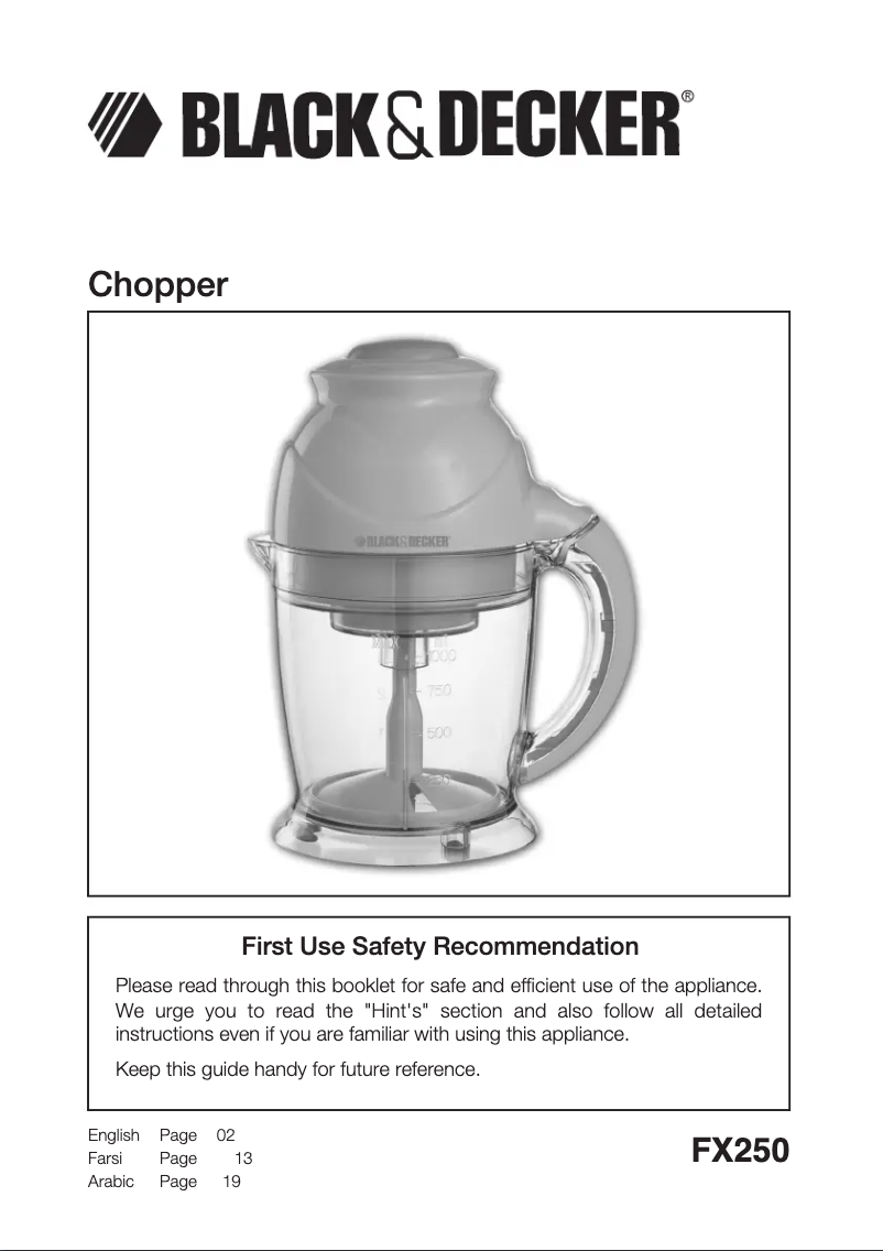 Page 1 de la notice Manuel utilisateur Black & Decker FX250