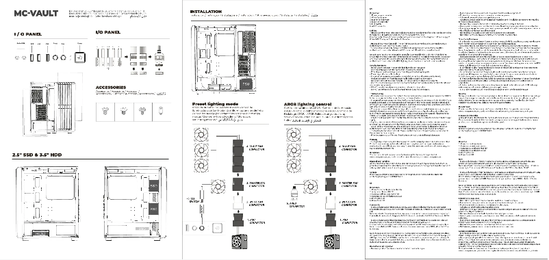 Page 1 de la notice Manuel utilisateur Mars Gaming MC-VAULT