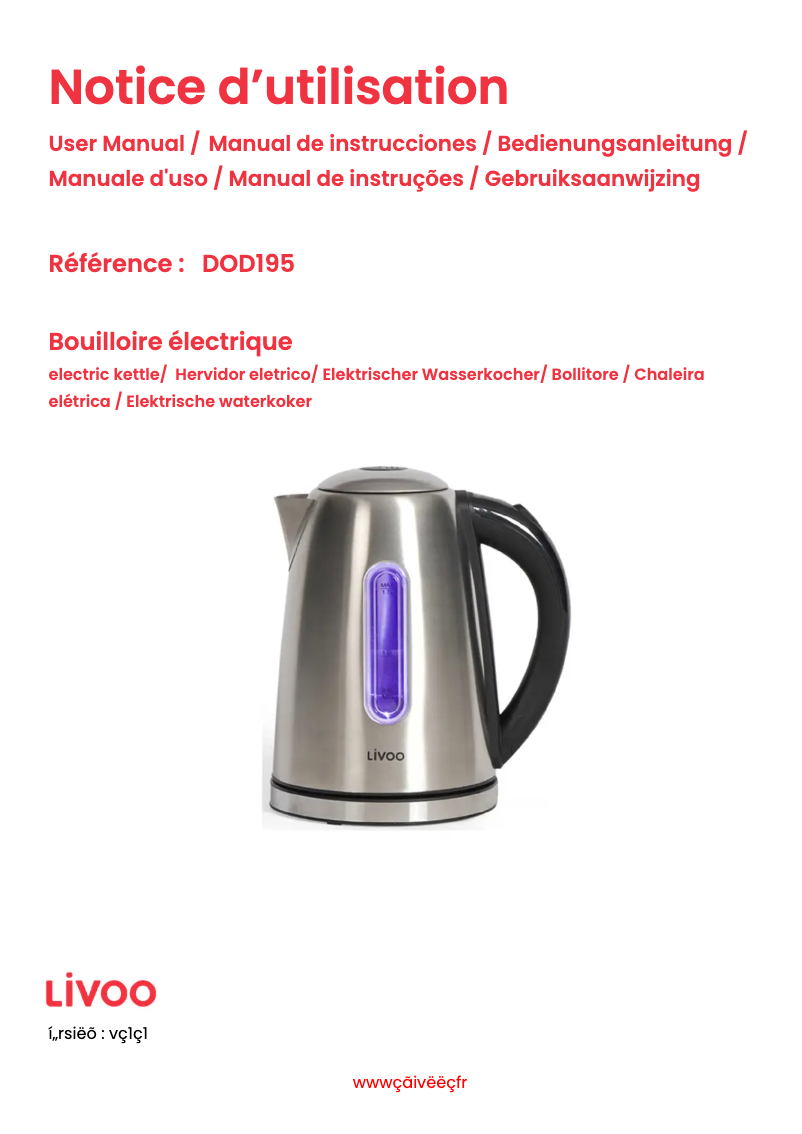 Page n°1 - Manuel utilisateur Livoo DOD195