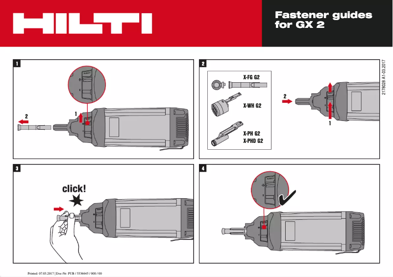 Page n°1 - Instructions / montage Hilti GX 2