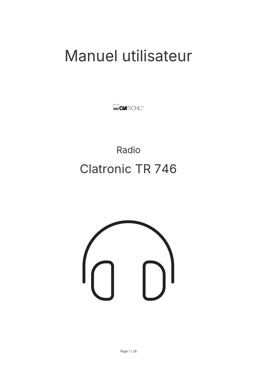 Image de la première page du manuel de l'appareil TR 746