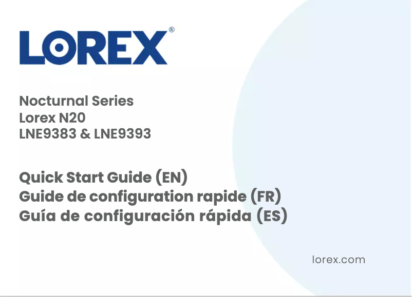 Page n°1 - Guide de démarrage rapide Lorex LNE9393