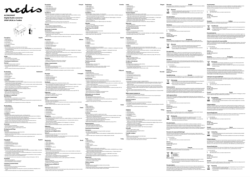 Page 1 de la notice Manuel utilisateur Nedis ACON2500AT