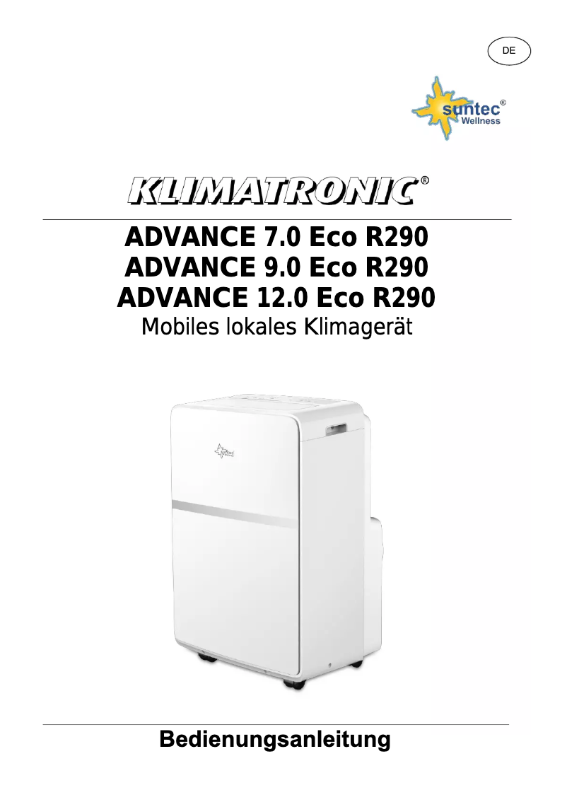 Image de la première page du manuel de l'appareil Klimatronic Advance 7.0 Eco R290