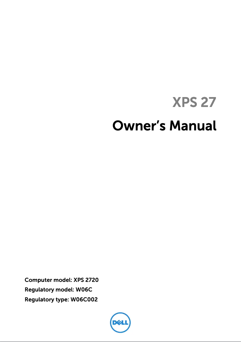 Page 1 de la notice Manuel utilisateur Dell XPS One 2720