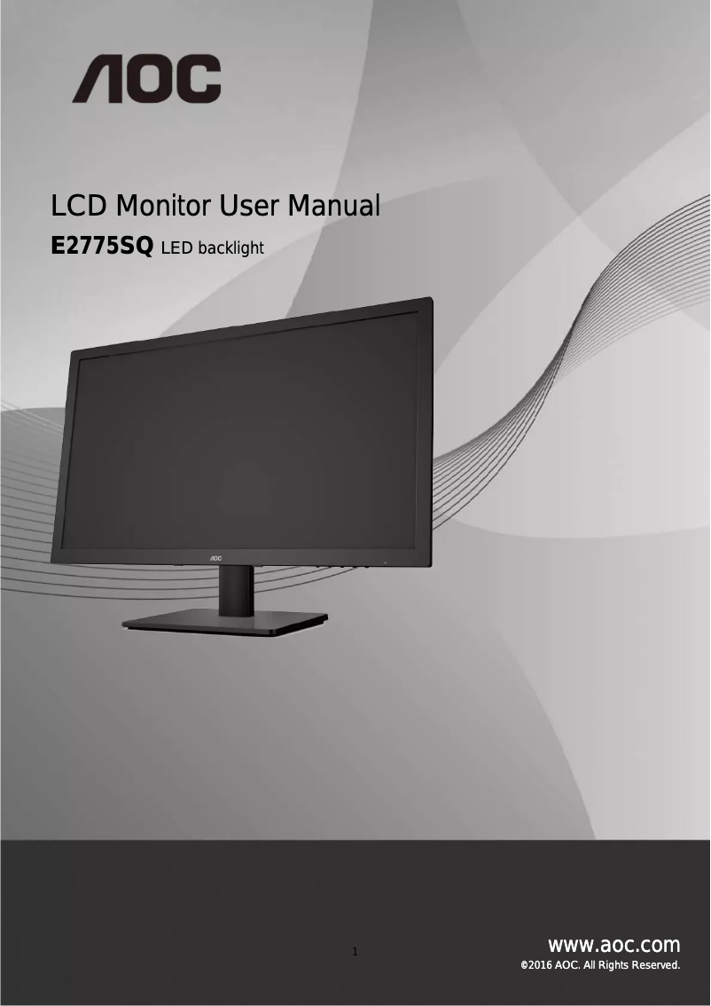 Page 1 de la notice Manuel utilisateur AOC E2775SQ