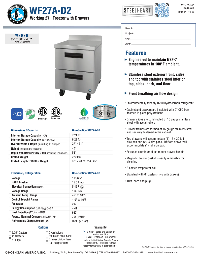 Image de la première page du manuel de l'appareil CRMF27-WD