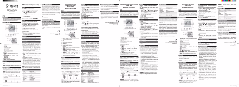 Page 1 de la notice Manuel utilisateur Oregon Scientific JM200
