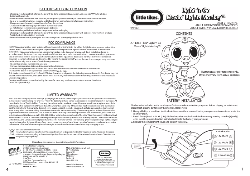 Image de la première page du manuel de l'appareil Movin' Lights Monkey