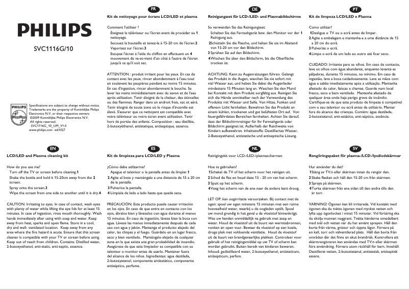 Page 1 de la notice Mode d'emploi Philips SVC1116G