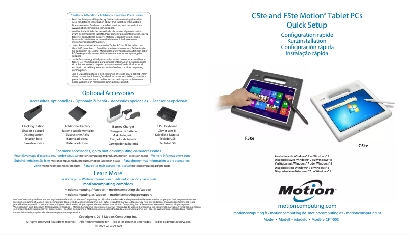 Página 1 del manual Manual de usuario Motion Computing C5te