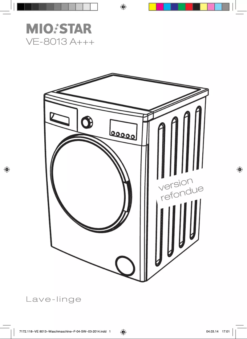 Image de la première page du manuel de l'appareil VE 8013