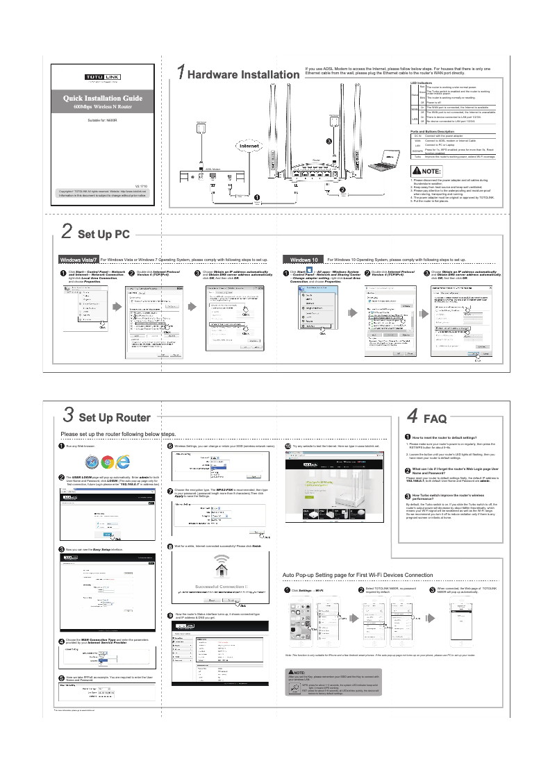 Page n°1 - Manuel utilisateur Totolink N600R