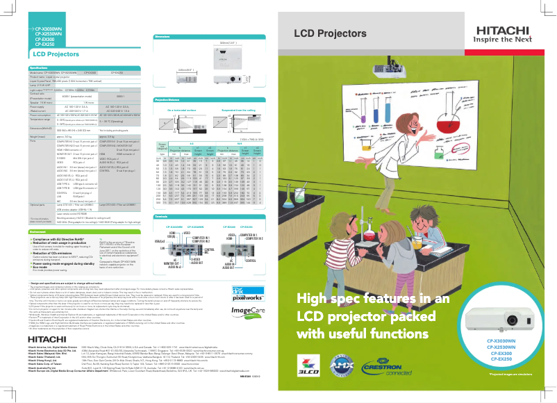 Page n°1 - Brochure Hitachi CP-X3030WN