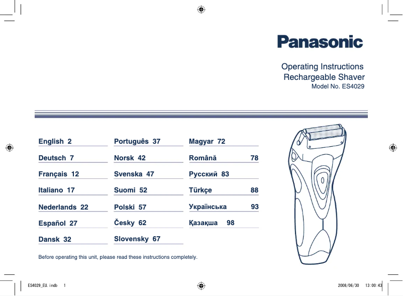 Image de la première page du manuel de l'appareil ES4029