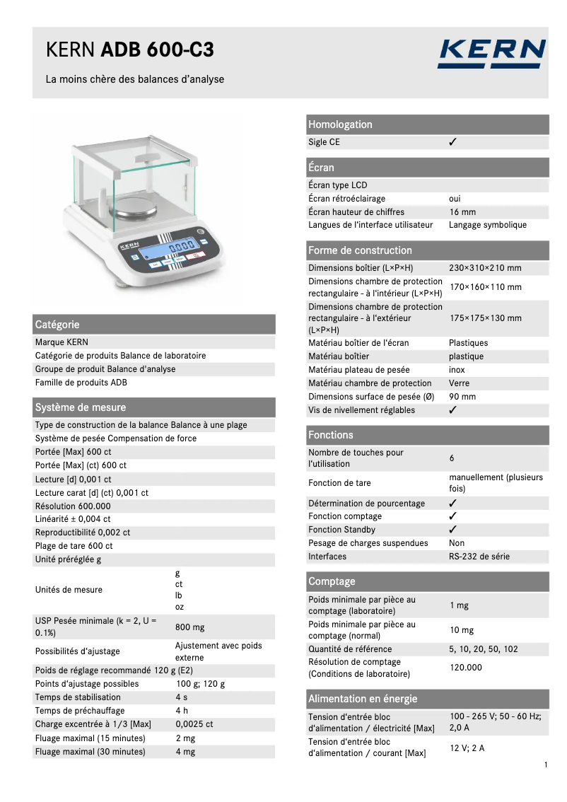 Image de la première page du manuel de l'appareil ADB 600-C3