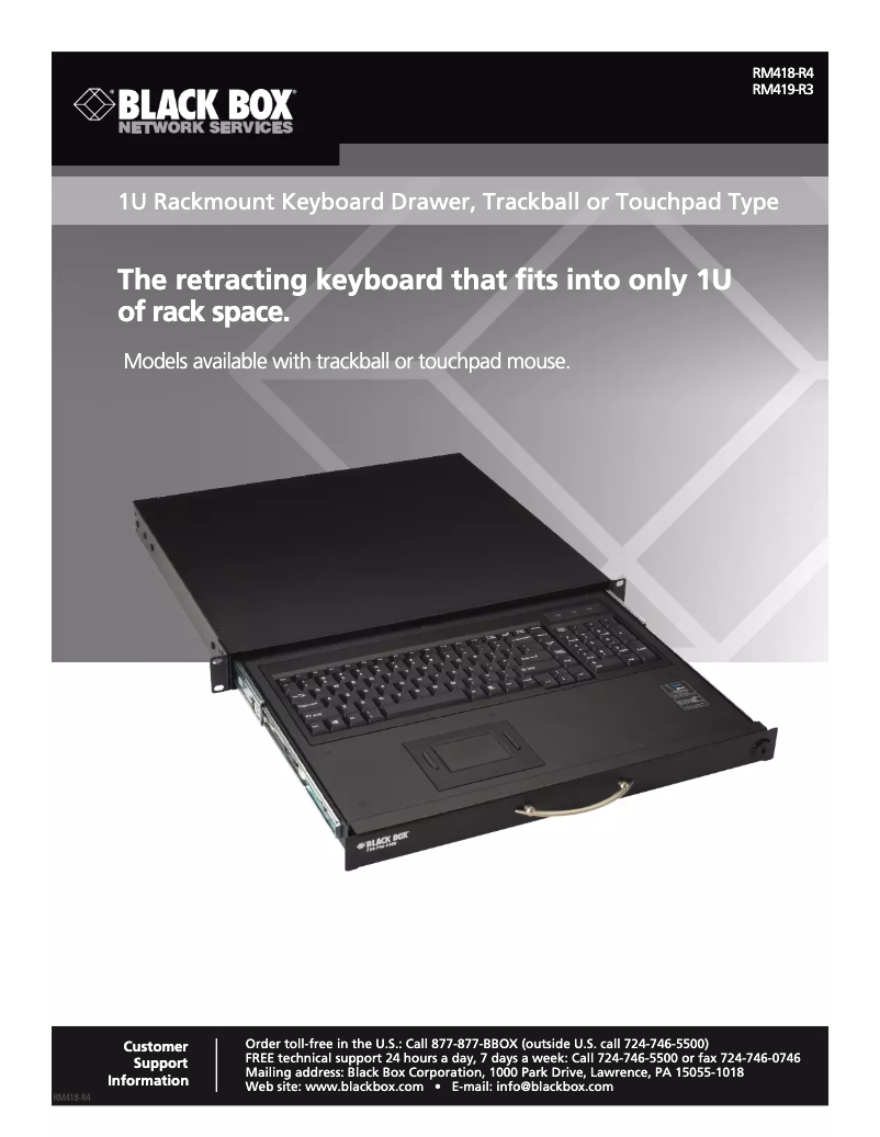 Page 1 de la notice Manuel utilisateur Black Box RM418-R4