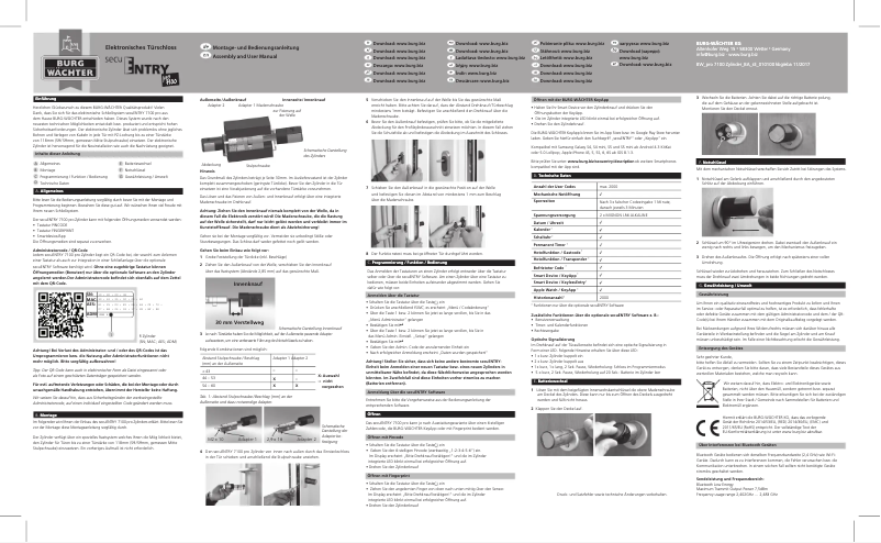 Page 1 de la notice Manuel utilisateur Burg Wächter secuENTRY pro 7100