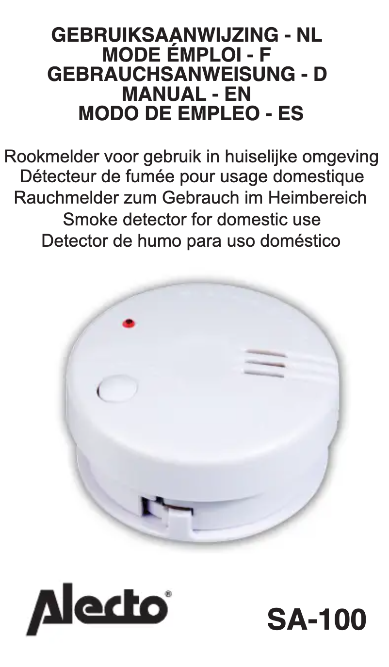 Page n°1 - Manuel utilisateur Alecto SA-102