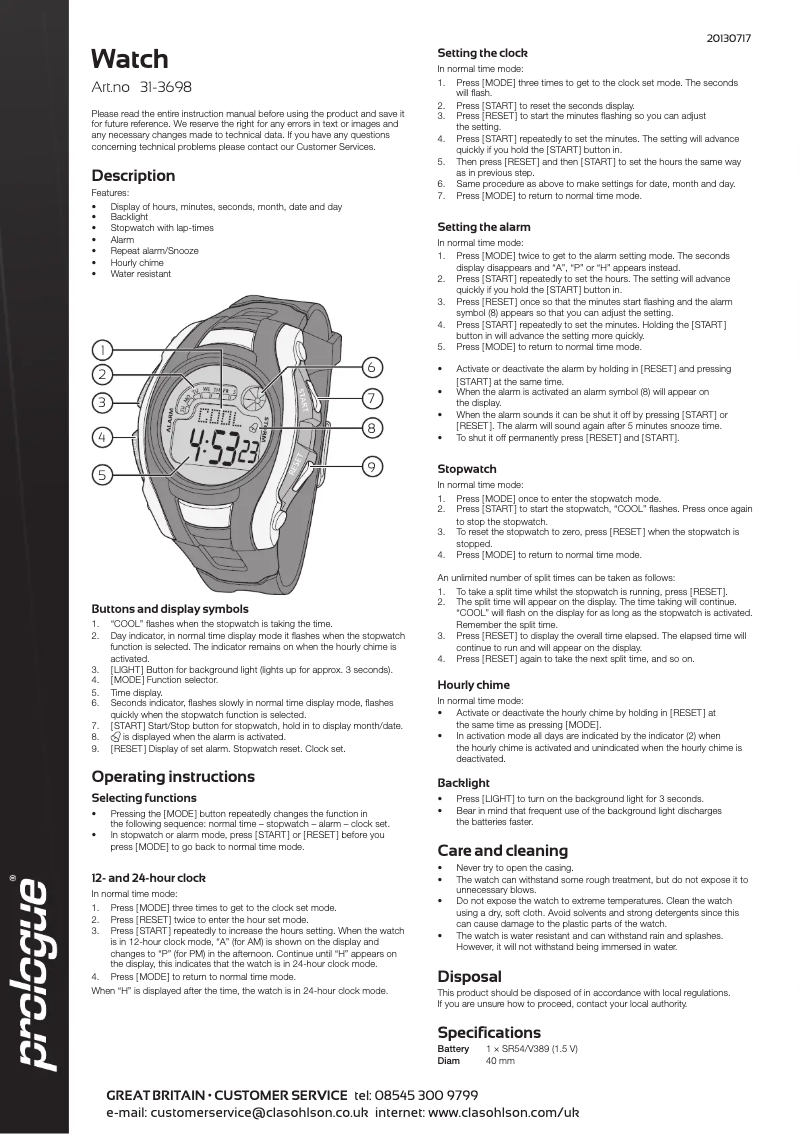 Image de la première page du manuel de l'appareil 31-3698