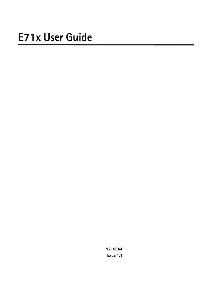 Page 1 de la notice Manuel utilisateur Nokia E71x