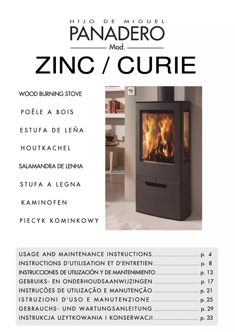 Page 1 de la notice Manuel utilisateur Panadero Zinc