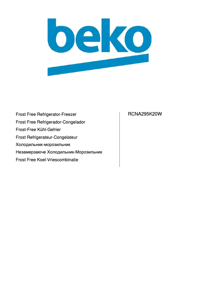 Page n°1 - Manuel utilisateur Beko RCNA295K20W