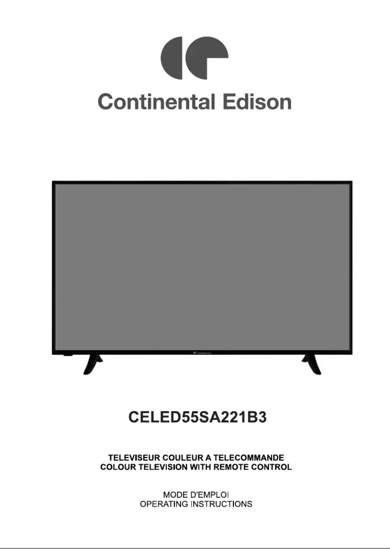 Page n°1 - Manuel utilisateur Continental Edison CELED55SA221B3