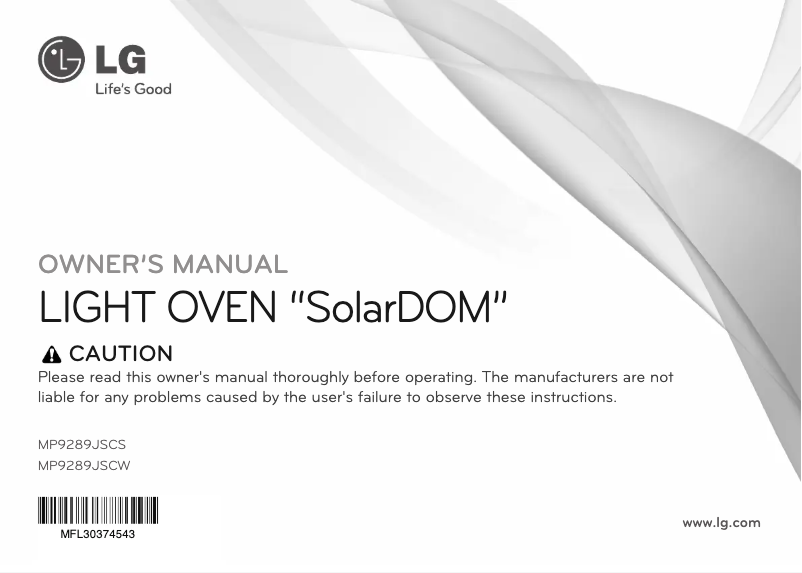 Página 1 del manual Manual de usuario LG SolarDOM MP9289JSCS