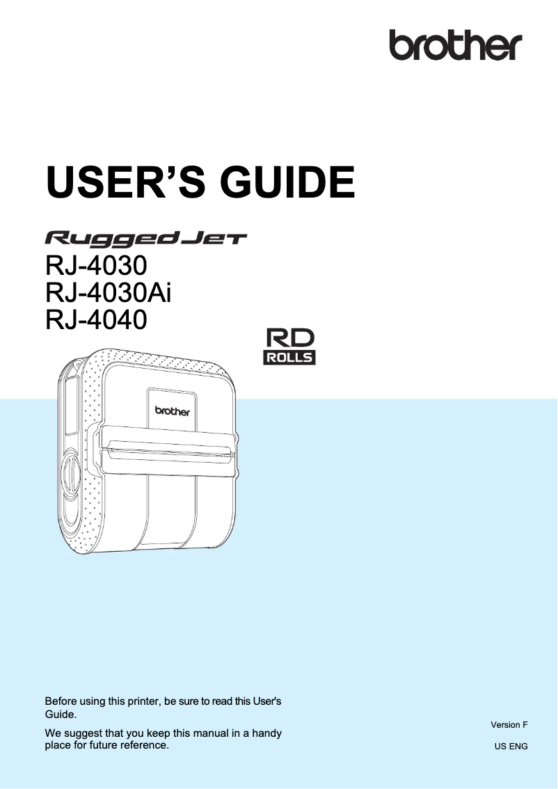 Image de la première page du manuel de l'appareil RJ-4030Ai