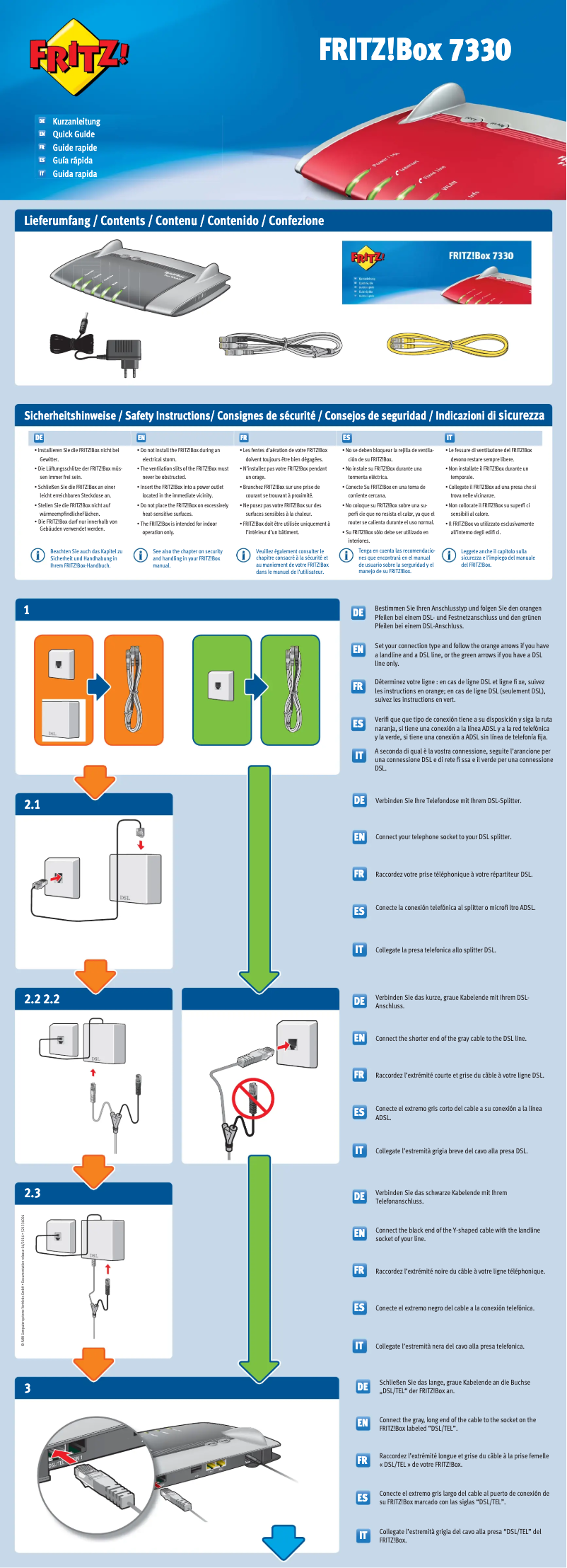 Page 1 de la notice Manuel utilisateur AVM Fritz!Box 7330