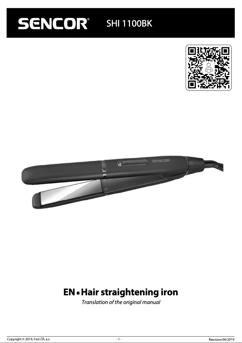 Page 1 de la notice Manuel utilisateur Sencor SHI 1100BK